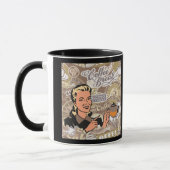 Mug Collage Pause Café Dame Rétro (Gauche)