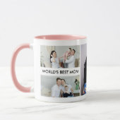 Mug Collage personnalisé de photos de maman 5 avec tex (Gauche)