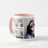 Mug Collage personnalisé de photos de maman 5 avec tex (Devant gauche)