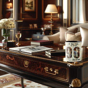 Mug Collage Photo '90 Ans Jeune' - Nom Personnalis