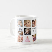 Mug Collage photo anniversaire blanc noir (Devant gauche)
