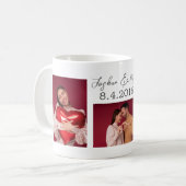 Mug Collage photo Anniversaire de la Saint-Valentin (Devant gauche)