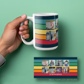 Mug Collage photo avec 8 photos Bandes rétro colorées