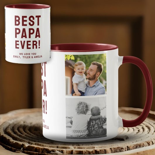Mug Collage photo Best Papa Ever 4