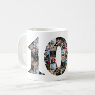 Mug Collage photo Cadeaux de 10 ans par année