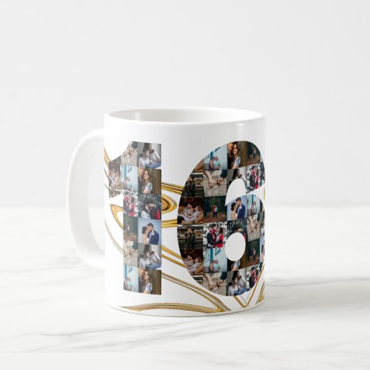 Mug Collage photo Cadeaux de 16 ans par année (Devant gauche)