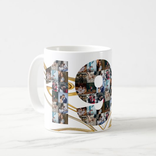 Mug Collage photo Cadeaux de 19 ans par année co (Devant gauche)