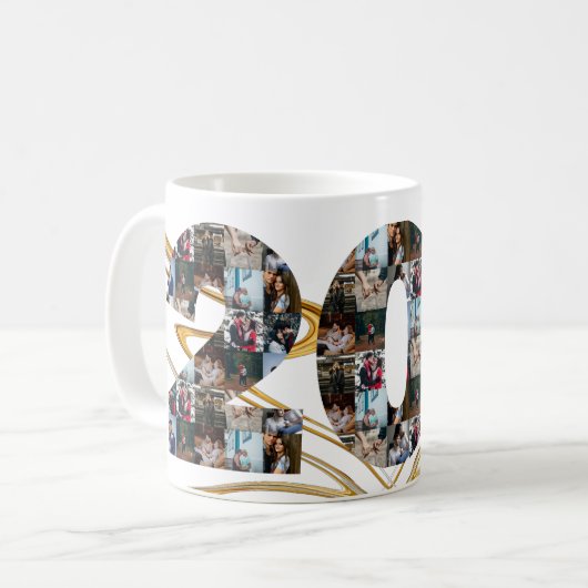 Mug Collage photo Cadeaux de 20 ans par année (Devant gauche)