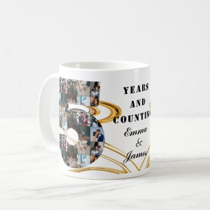 Mug Collage photo Cadeaux de 5 ans par année