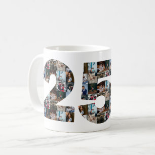 Mug Collage photo Cadeaux du 25e anniversaire par anné