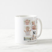 Mug Collage photo classique avec monogramme et nom (Devant droit)