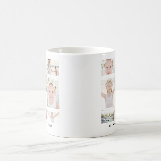 Mug Collage photo classique avec monogramme et nom (Centre)