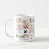Mug Collage photo classique avec monogramme et nom (Gauche)