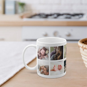 Mug Collage photo de 10 Carrés