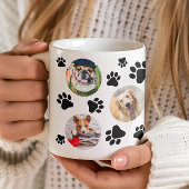 Mug Collage photo de 8 chiens avec empreinte de patte