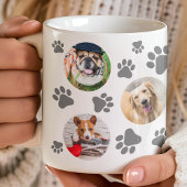 Mug Collage photo de 8 chiens avec empreinte de patte