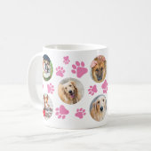 Mug Collage photo de 8 chiens avec empreinte de patte  (Devant gauche)