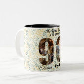 Mug Collage photo de 90 ans - Nom personnalisé (Devant gauche)