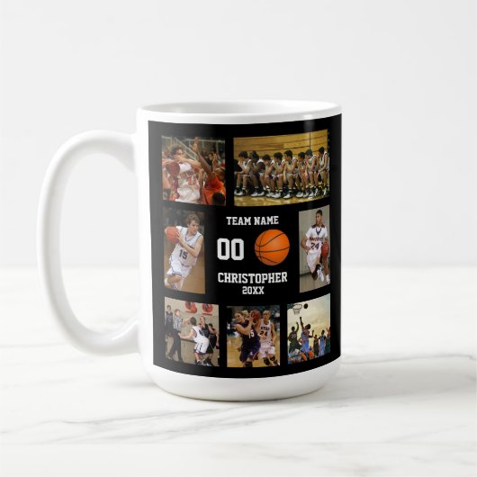 Mug Collage photo de basket-ball (Gauche)