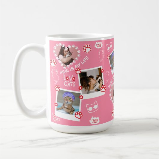 Mug Collage Photo de Chat de Compagnie Personnalis (Gauche)