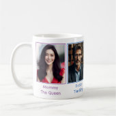 Mug Collage photo de famille de quatre couleurs custom (Gauche)