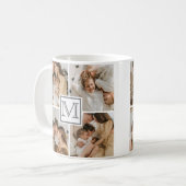 Mug Collage photo de famille moderne | Cadeau Monogram (Devant gauche)