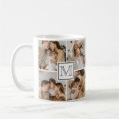 Mug Collage photo de famille moderne | Cadeau Monogram (Gauche)