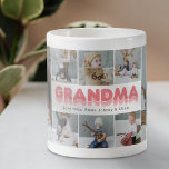 Mug Collage photo de grand-mère<br><div class="desc">Mignonne tasse photo grand-mère avec 8 photos de famille à remplacer par la vôtre,  le titre "grand-mère",  et les noms des petits-enfants.</div>