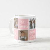 Mug Collage photo de grand-mère rose moderne (Devant gauche)