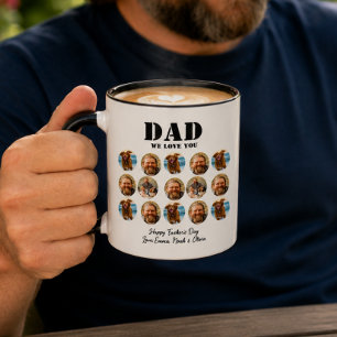 Mug Collage photo de la fête des pères drôle de visage
