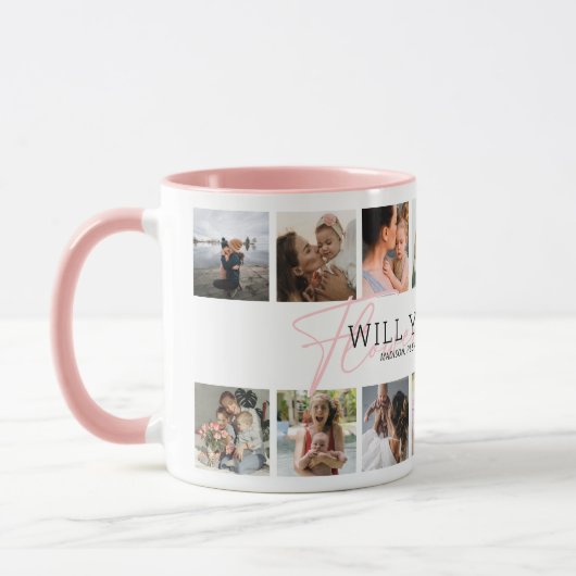Mug Collage photo de la fille de fleurs (Gauche)