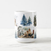 Mug Collage photo de la forêt d'hiver Noël (Centre)