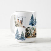 Mug Collage photo de la forêt d'hiver Noël (Devant gauche)