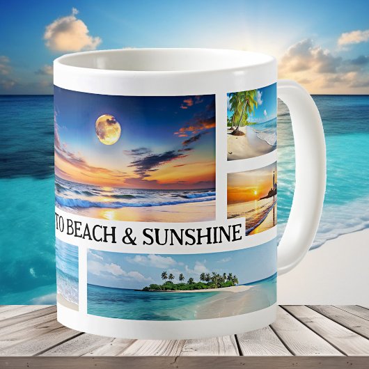 Mug Collage photo de la plage tropicale et du soleil