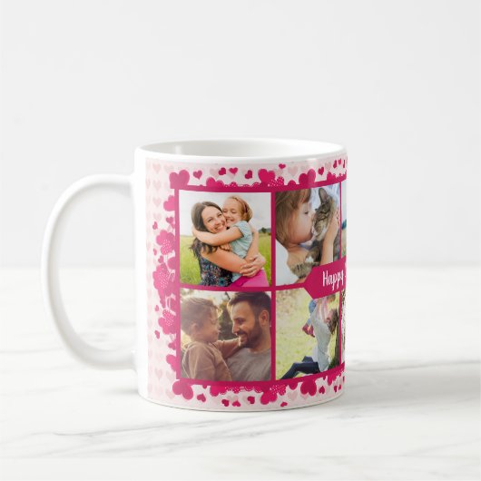 Mug Collage photo de la Saint Valentin avec les coeurs (Gauche)