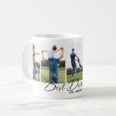 Mug Collage photo de meilleur père jamais script (Devant gauche)