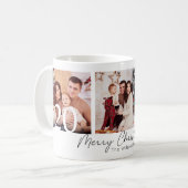 Mug Collage photo de Noël de famille élégant (Devant gauche)