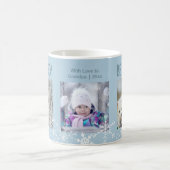 Mug Collage photo de Noël Soyez joyeux Snowflakes Bleu (Centre)
