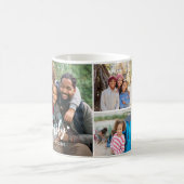 Mug Collage photo de script familial personnalisé (Centre)