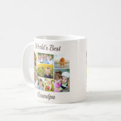 Mug Collage photo du meilleur grand-père du monde (Devant gauche)