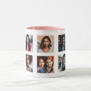 Mug Collage photo élégant customisé Lumière Pastel ros