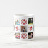 Mug Collage photo et flocons rouges Noël (Centre)