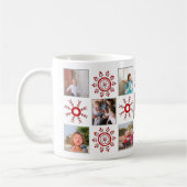 Mug Collage photo et flocons rouges Noël (Gauche)