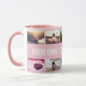 Mug Collage photo et texte rose personnalisé (Gauche)