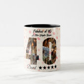Mug Collage Photo 'Fabulosité à 40 ans' - Nom pers (Centre)