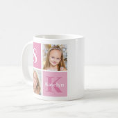 Mug Collage photo fille rose mignonne personnalisé cad (Devant gauche)