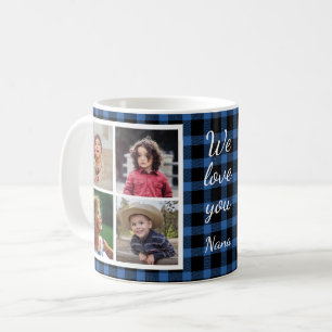 Mug Collage photo Grand-mère de Blue Buffalo Plaid