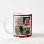 Mug Collage photo Grand-mère de Red Buffalo Plaid (Gauche)