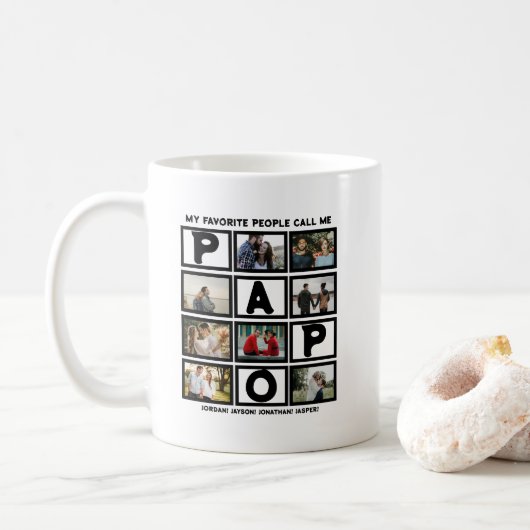 Mug Collage photo Grandpa Papo 8 (Avec donut)