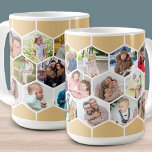 Mug Collage photo Honeypeb 17 Photo 15oz<br><div class="desc">Créez votre propre mosaïque photo en motif nid d'abeille. Le modèle photo est mis en place pour vous d'ajouter 17 de vos photos préférées d'amis, de famille, d'animaux de compagnie, de vacances etc. Vos images seront affichées en forme d'hexagone pour former le collage photo nid d'abeilles, travaillant en lignes de...</div>